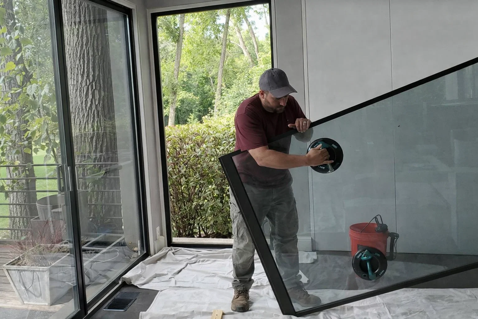 Installing and replacing sliding door glass panels